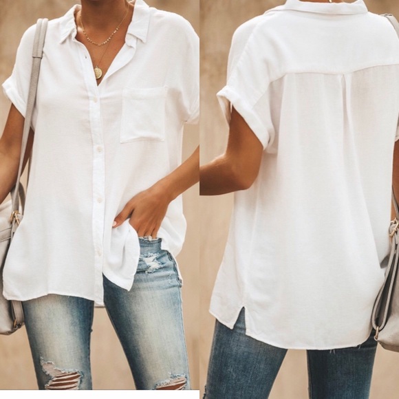 Summer cool, v neck short sleeve casual top❤️ - Picture 2 of 3